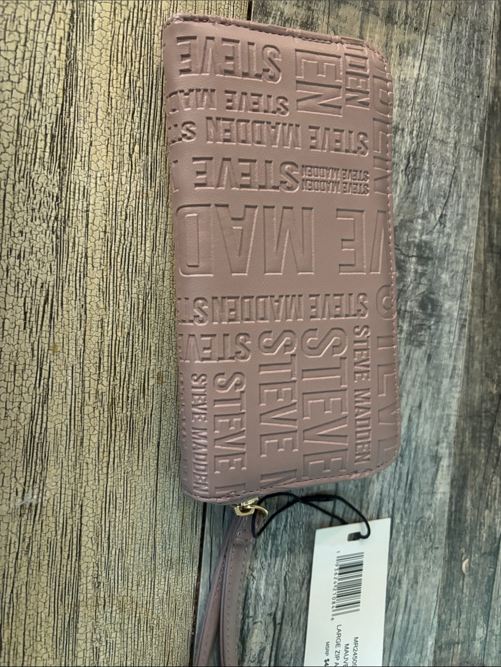 Steve Madden Dusty Rose Embossed Zip-Around Wallet. New with tags